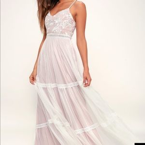 ELENORA WHITE EMBROIDERED MAXI DRESS Worn once